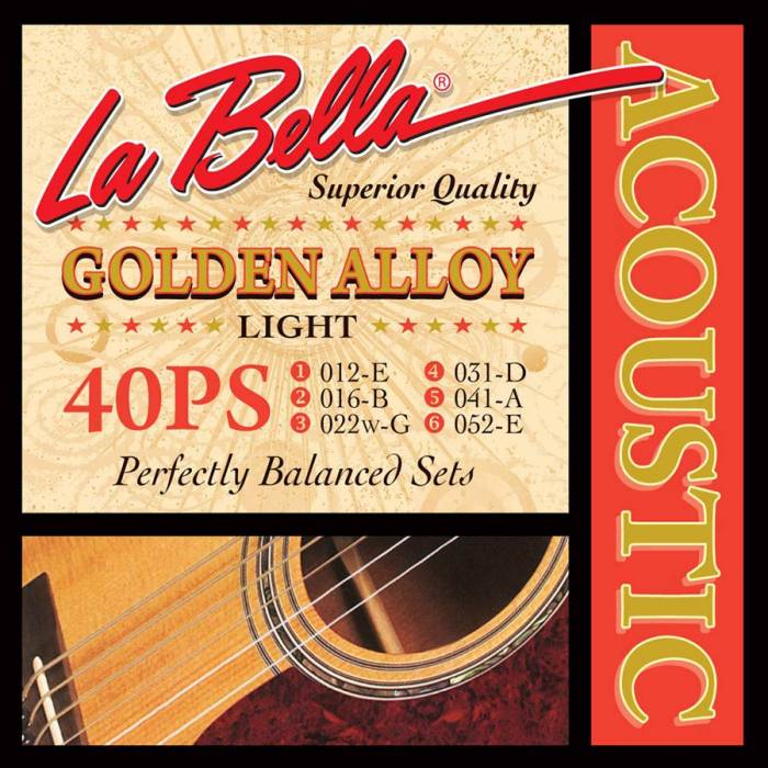 Struny na akustickou kytaru LaBella Golden Alloy Wound L-40PS